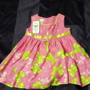 Girls pink and green dress